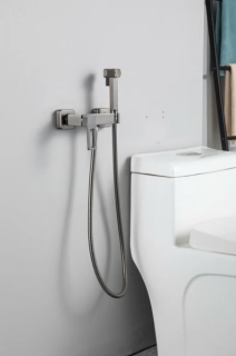 Гигиенический душ со смесителем Gappo G2017-9 оружейная сталь